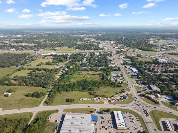an aerial view of a city