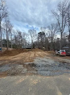 a view of road with trees