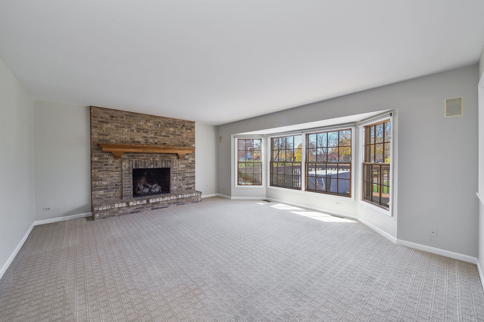 1759 Mundelein Road Naperville, IL 60565 - Photo 5 of 39 a view of an empty room with a fireplace and a window