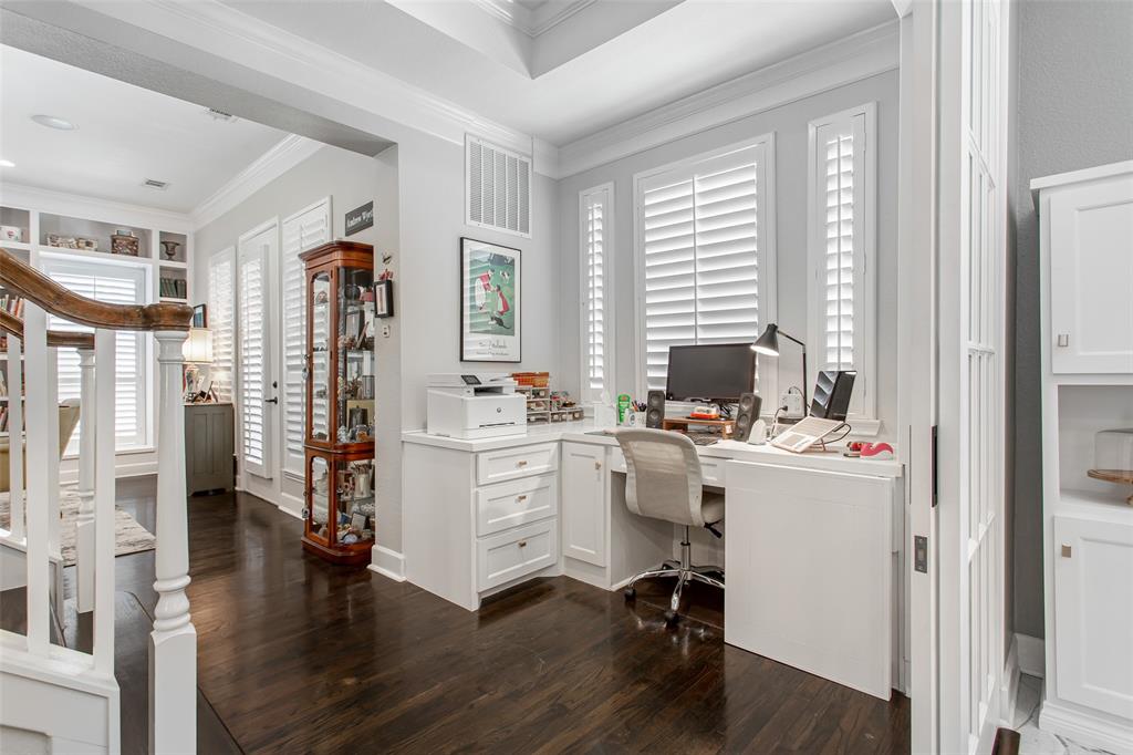 2226 City Market Lane Dallas, TX 75201 - Photo 20 of 40 a view of a workspace with wooden floor and a window