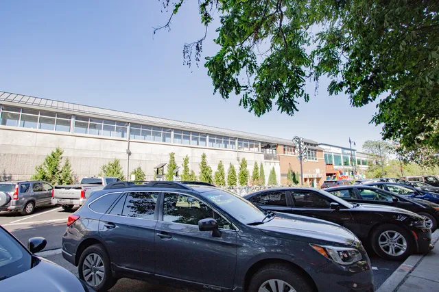 a view of a city with tall buildings