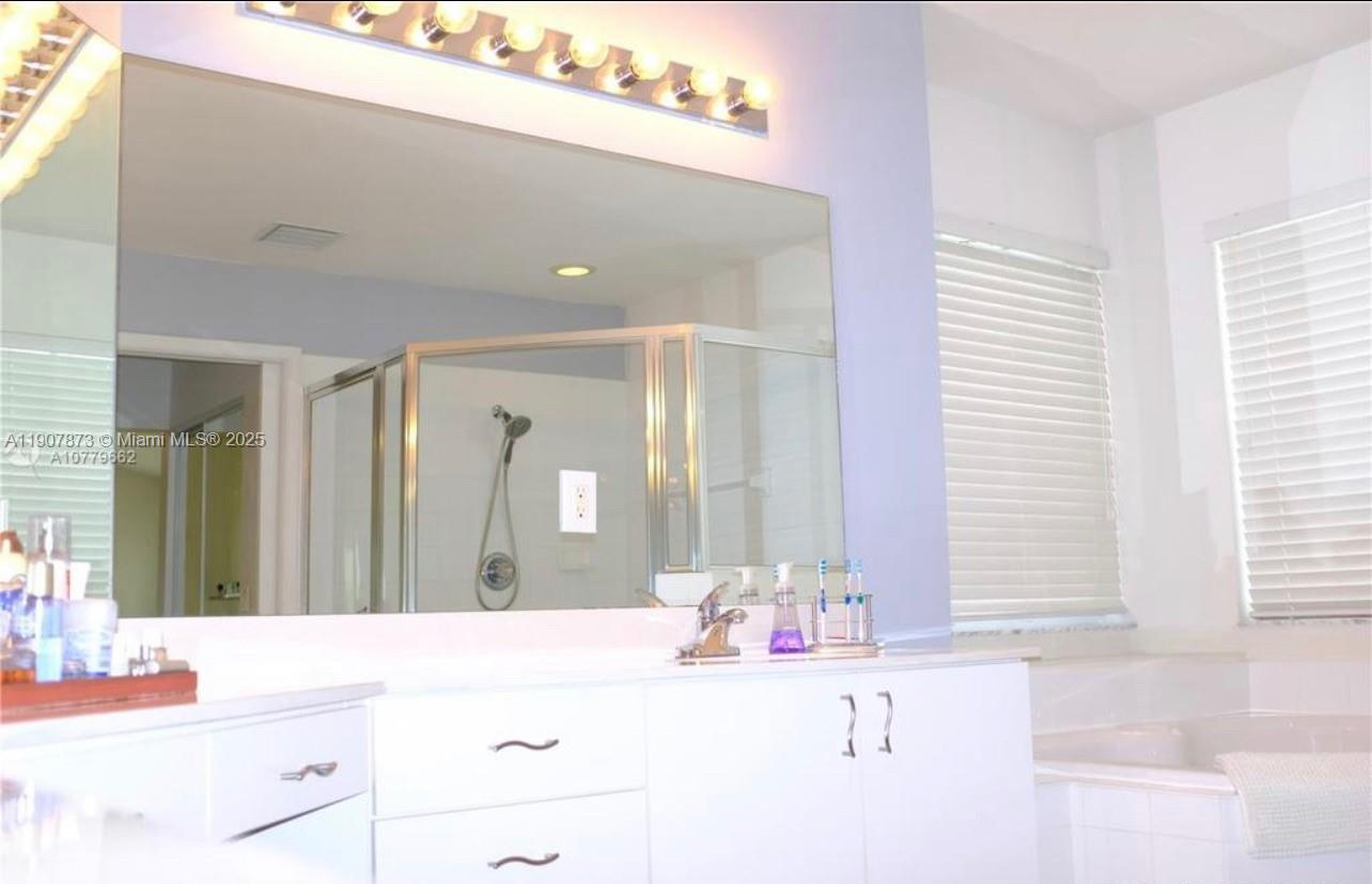 3341 Overlook Road Davie, FL 33328 - Photo 22 of 30 a bathroom with a bathtub sink and a mirror