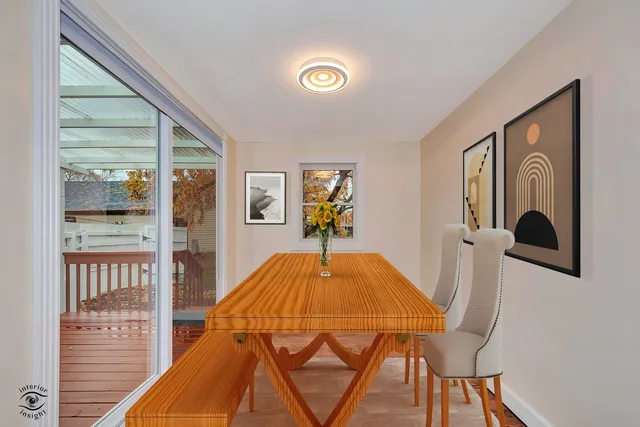 a view of a livingroom with furniture and wooden floor
