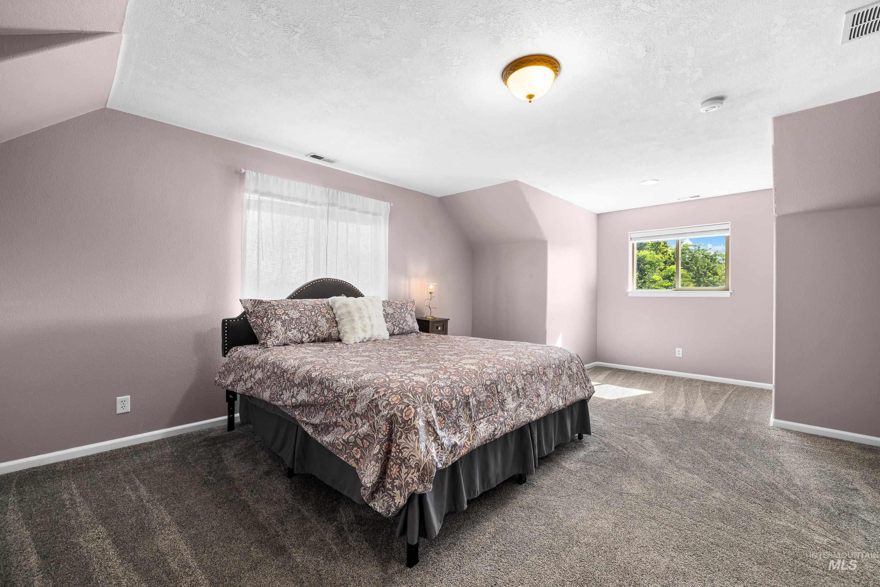 14119 Silver Ridge Road Caldwell, ID 83607 - Photo 33 of 50 Carpeted bedroom with a textured ceiling and lofted ceiling