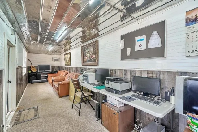 a workspace with furniture