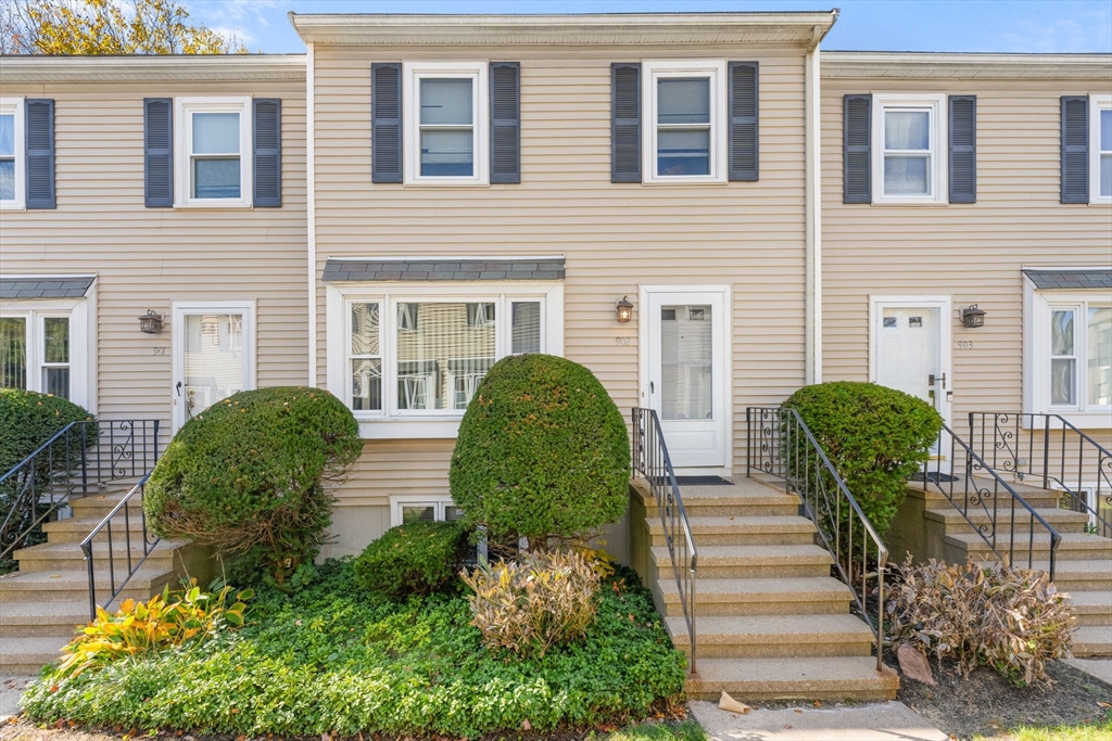 a view of a chairs in front of a building