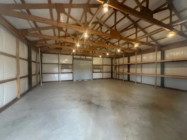 a view of a garage