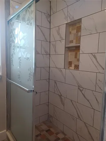 a bathroom with a shower