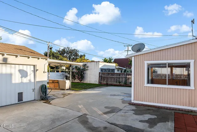 a view of a porch with seating space