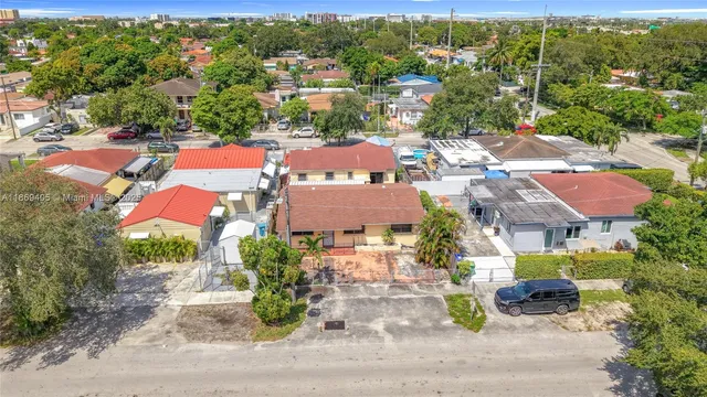an aerial view of multiple house