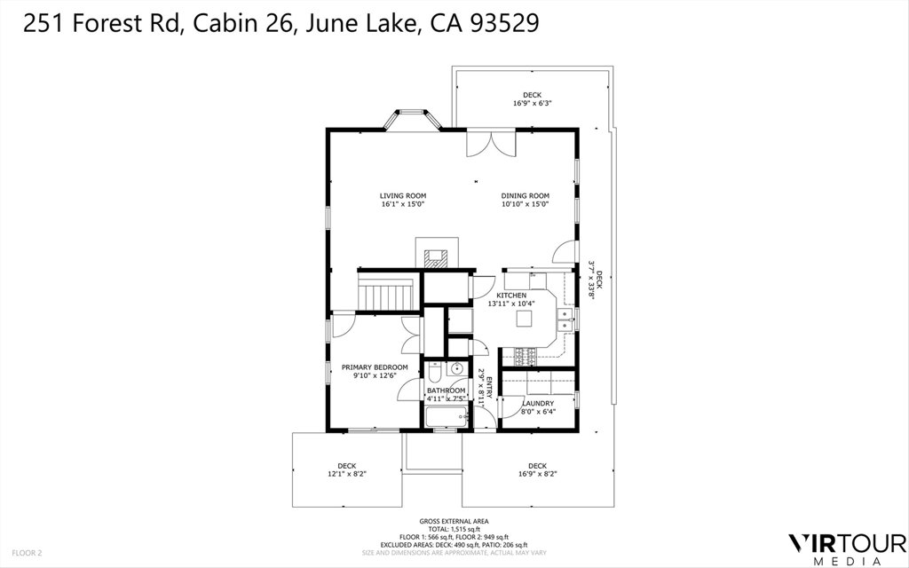 251 Forest Road June Lake, CA 93529 - Photo 71 of 75 Upstairs floor Plan Cabin 26
