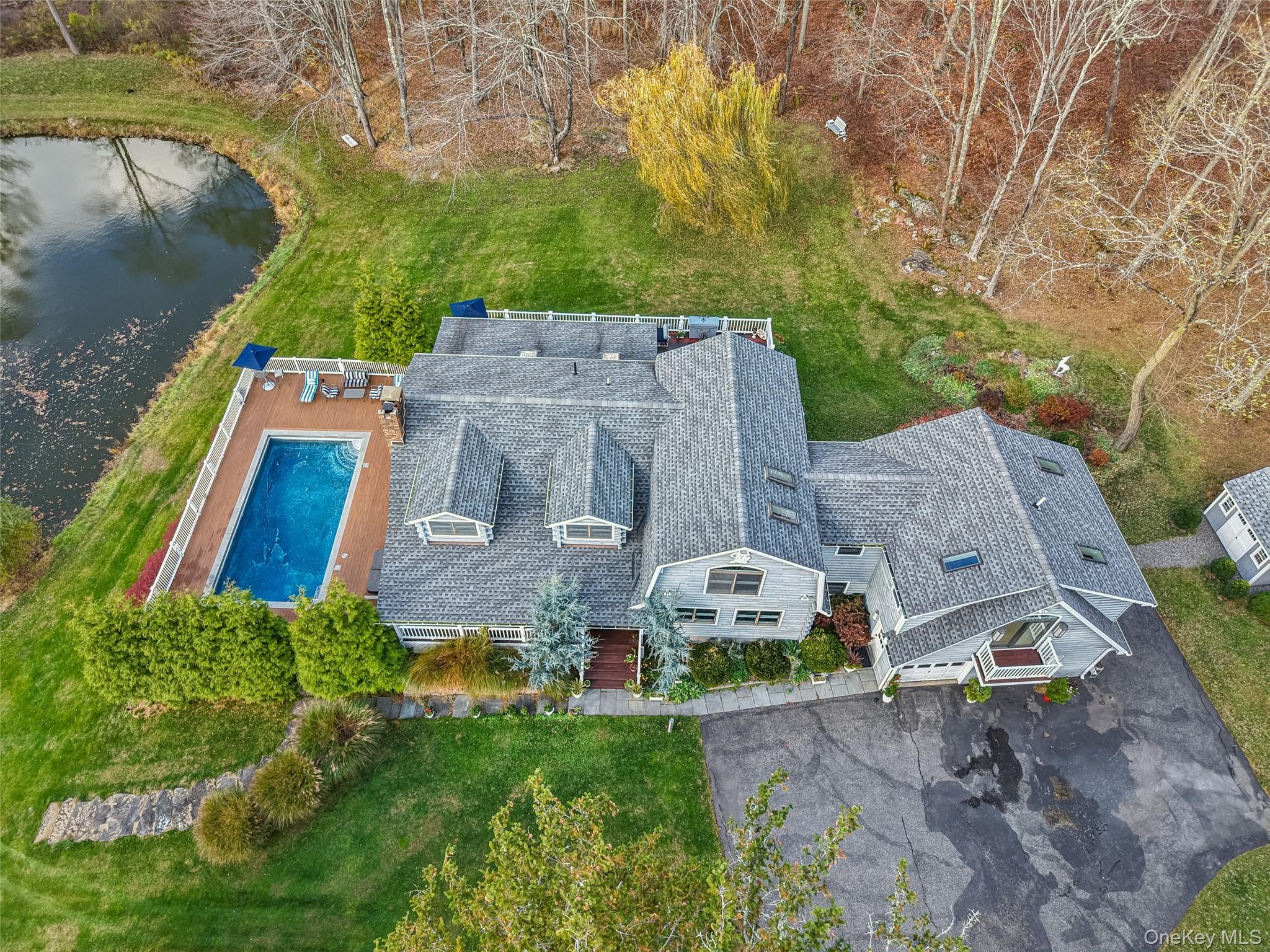 43 Meeting House Road Pawling, NY 12564 - Photo 45 of 46 Main house, pond, pool, and garage