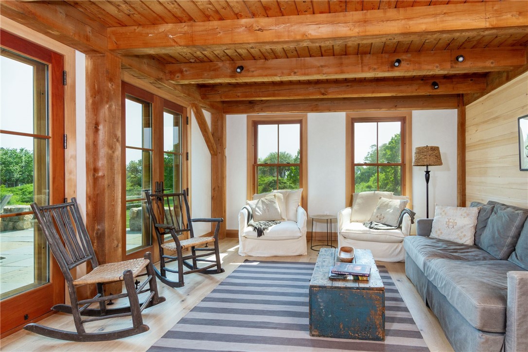 1776 Corn Neck Road Block Island, RI 02807 - Photo 21 of 49 Main House Study/TV Room - Hand Plastered Walls - Custom Designed Lighting