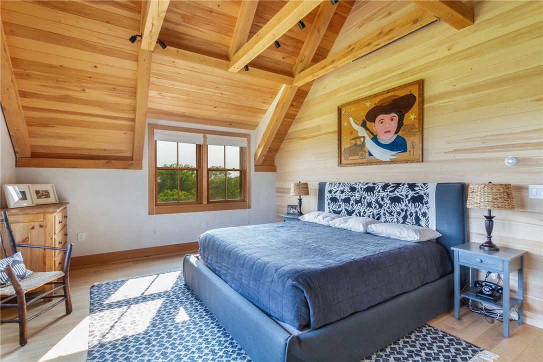 1776 Corn Neck Road Block Island, RI 02807 - Photo 25 of 49 Master Bedroom - Pine Paneling - Post & Beam - Hand Plastered Walls
