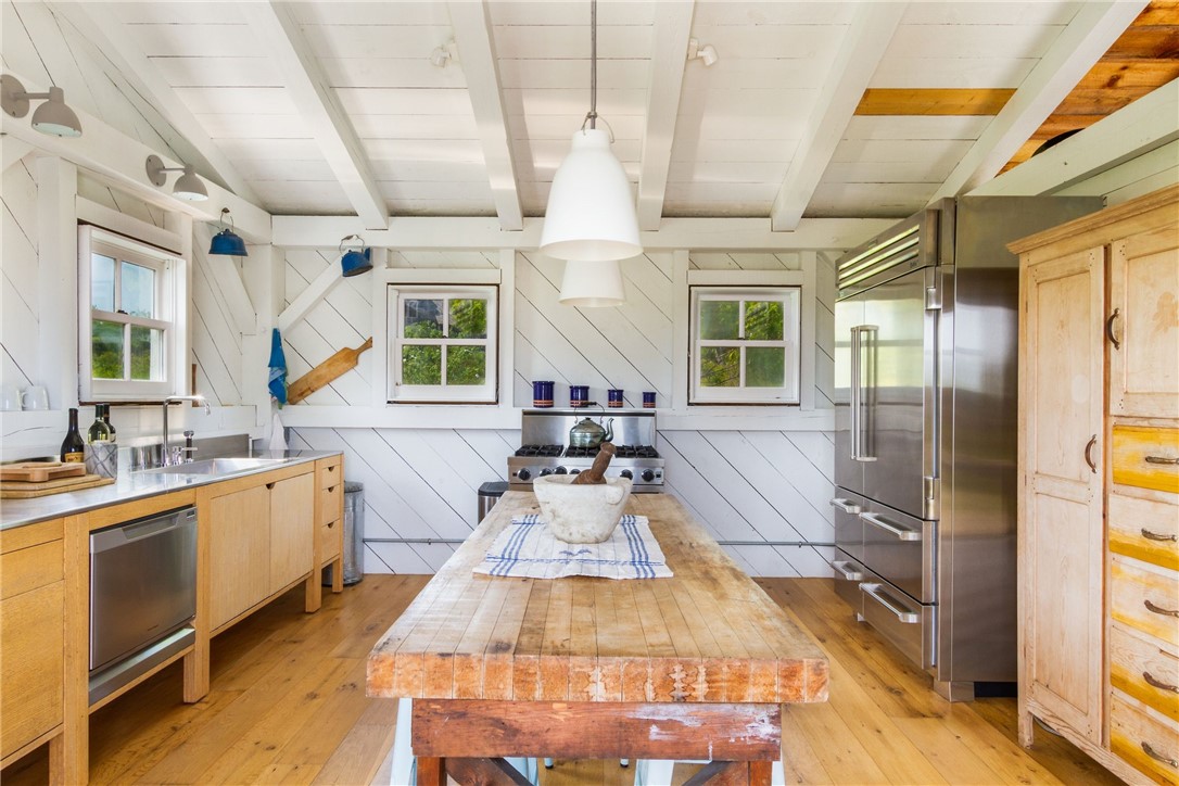 1776 Corn Neck Road Block Island, RI 02807 - Photo 46 of 49 Pool House Kitchen Area - Large Subzero Refrigerator/Freezer