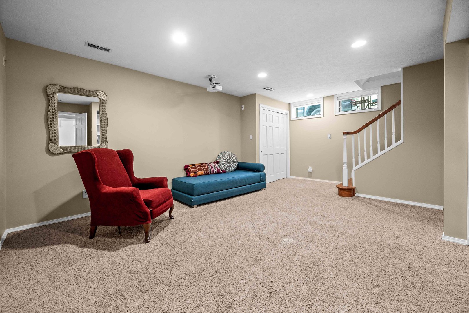 1302 Hillcrest Street Normal, IL 61761 - Photo 30 of 48 a living room with furniture a stairs and a window