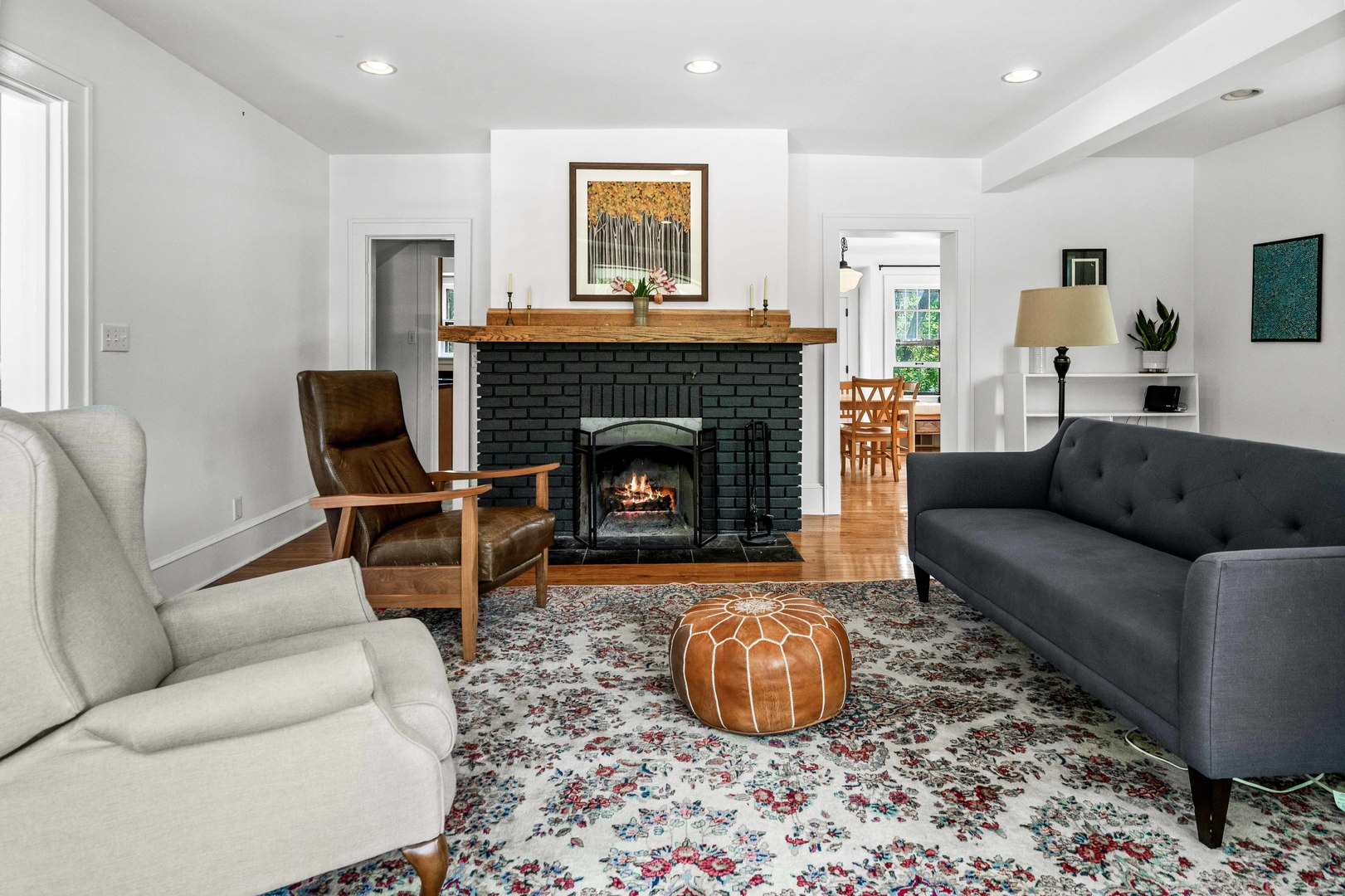 1302 Hillcrest Street Normal, IL 61761 - Photo 7 of 48 a living room with furniture and a fireplace
