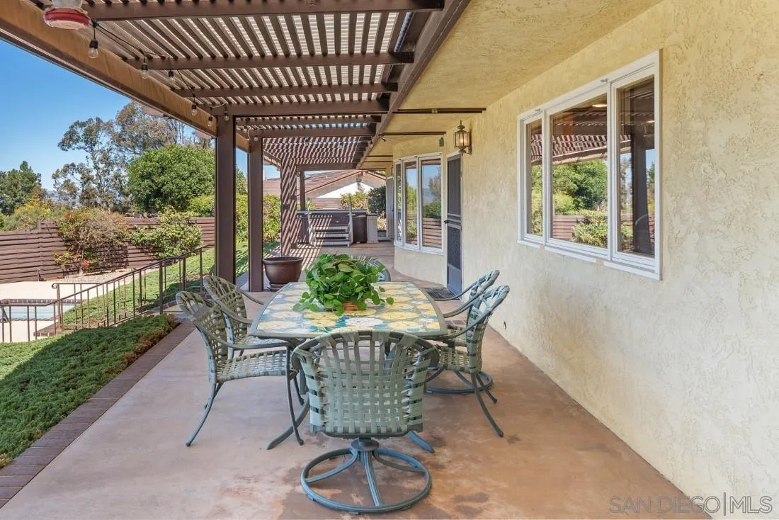 15938 Overview Road Poway, CA 92064 - Photo 64 of 72 a view of a porch with furniture and garden