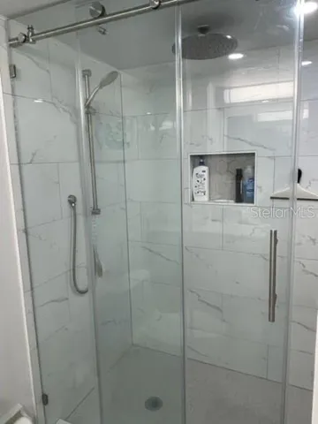a bathroom with a shower
