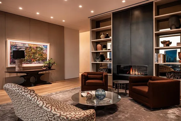 a living room with furniture