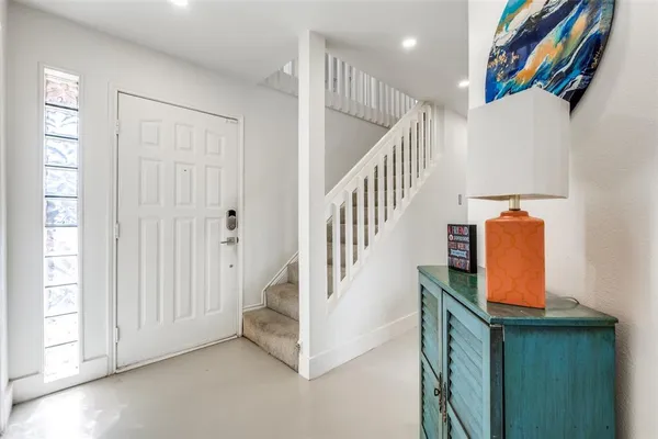 a view of hallway with stairs
