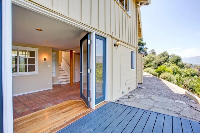 a view of a house with wooden floor