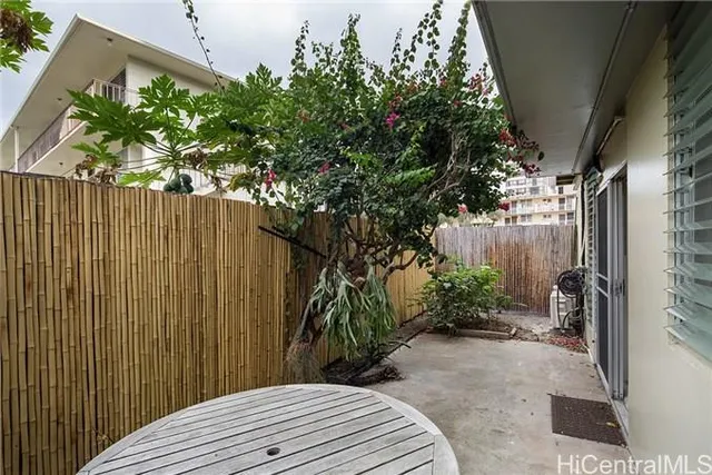 a view of a backyard