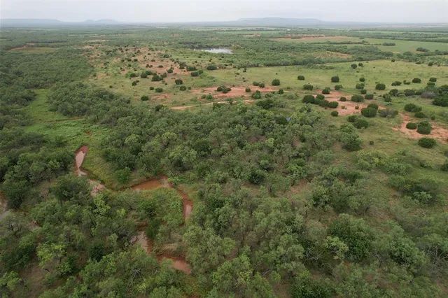 a view of a field with an ocean view