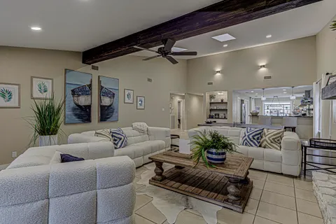 a living room with furniture