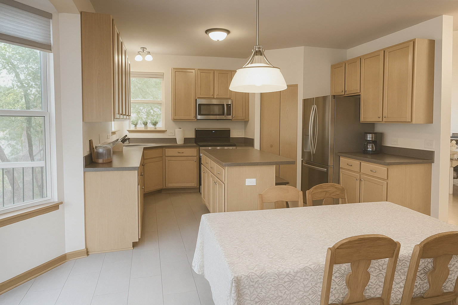 246 West Winding Trail Circle Round Lake, IL 60073 - Photo 7 of 26 a kitchen with kitchen island a sink appliances a counter space and a window