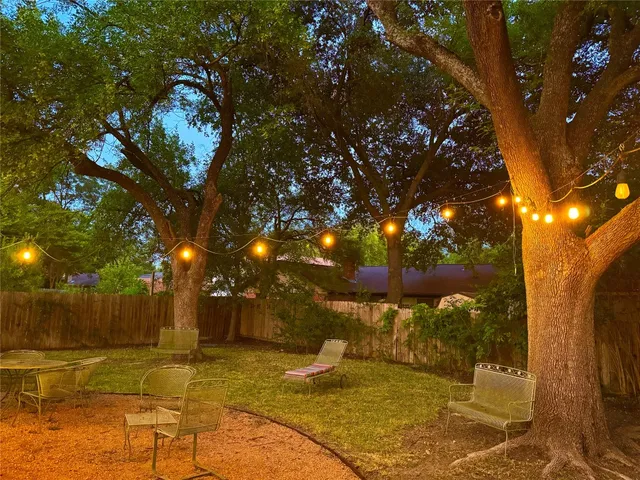 a view of a backyard