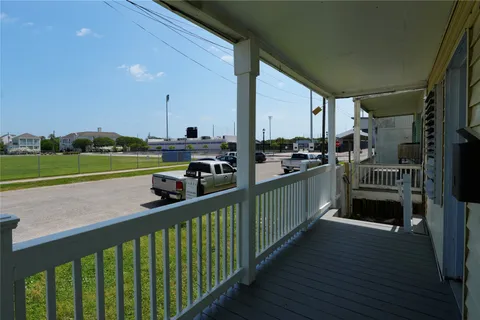 a view of a kitchen with a ocean view