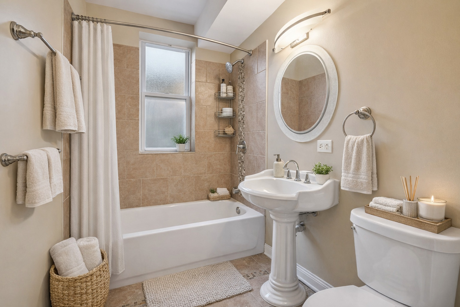 4522 South Calumet Avenue Chicago, IL 60653 - Photo 6 of 7 a bathroom with a sink a toilet and a mirror