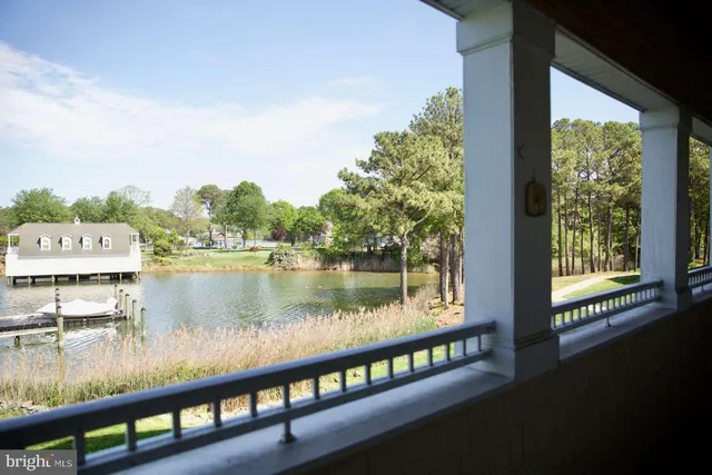 a view of a lake from a balcony