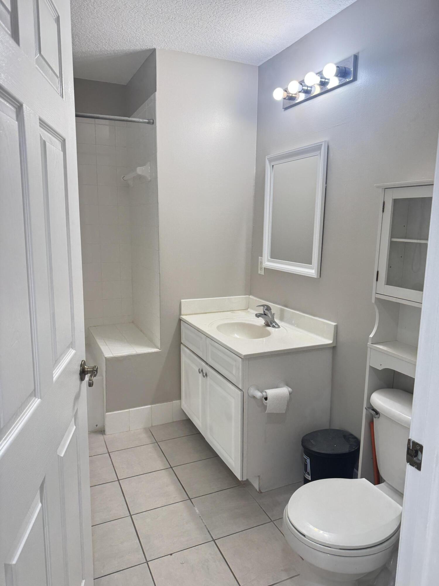 1203 Town Center Drive, Unit 306 Jupiter, FL 33458 - Photo 10 of 21 a bathroom with a sink a toilet a mirror and shower