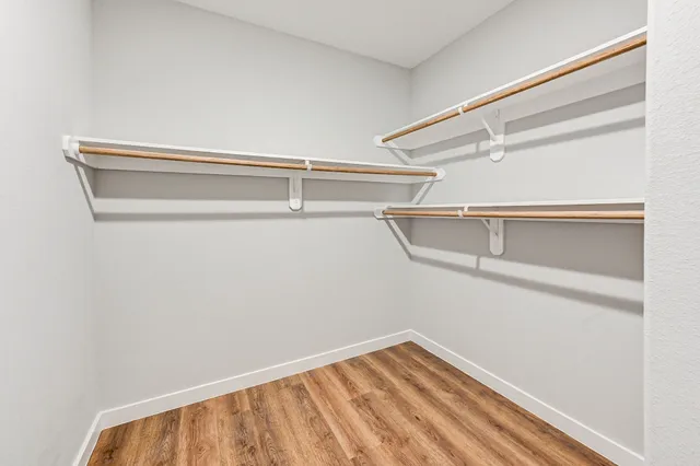 a view of small space with racks on the wall