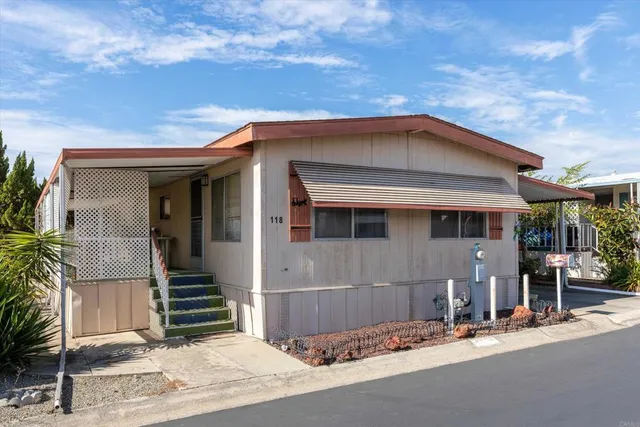 a view of a house with many windows