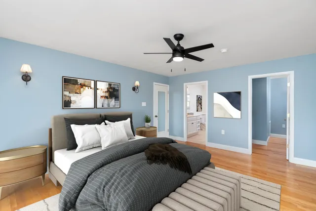 a view of a golf course with a lake