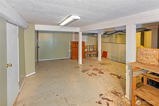 a view of a hallway with a large window