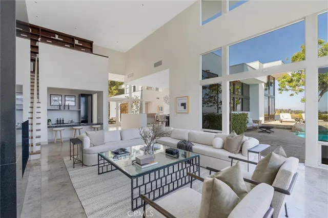 a living room with furniture