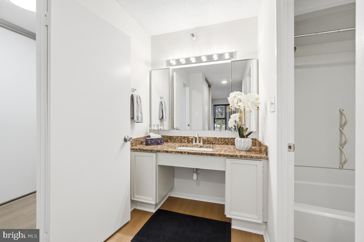 15107 Interlachen Drive, Unit 2215 Silver Spring, MD 20906 - Photo 11 of 31 a bathroom with a sink and a mirror