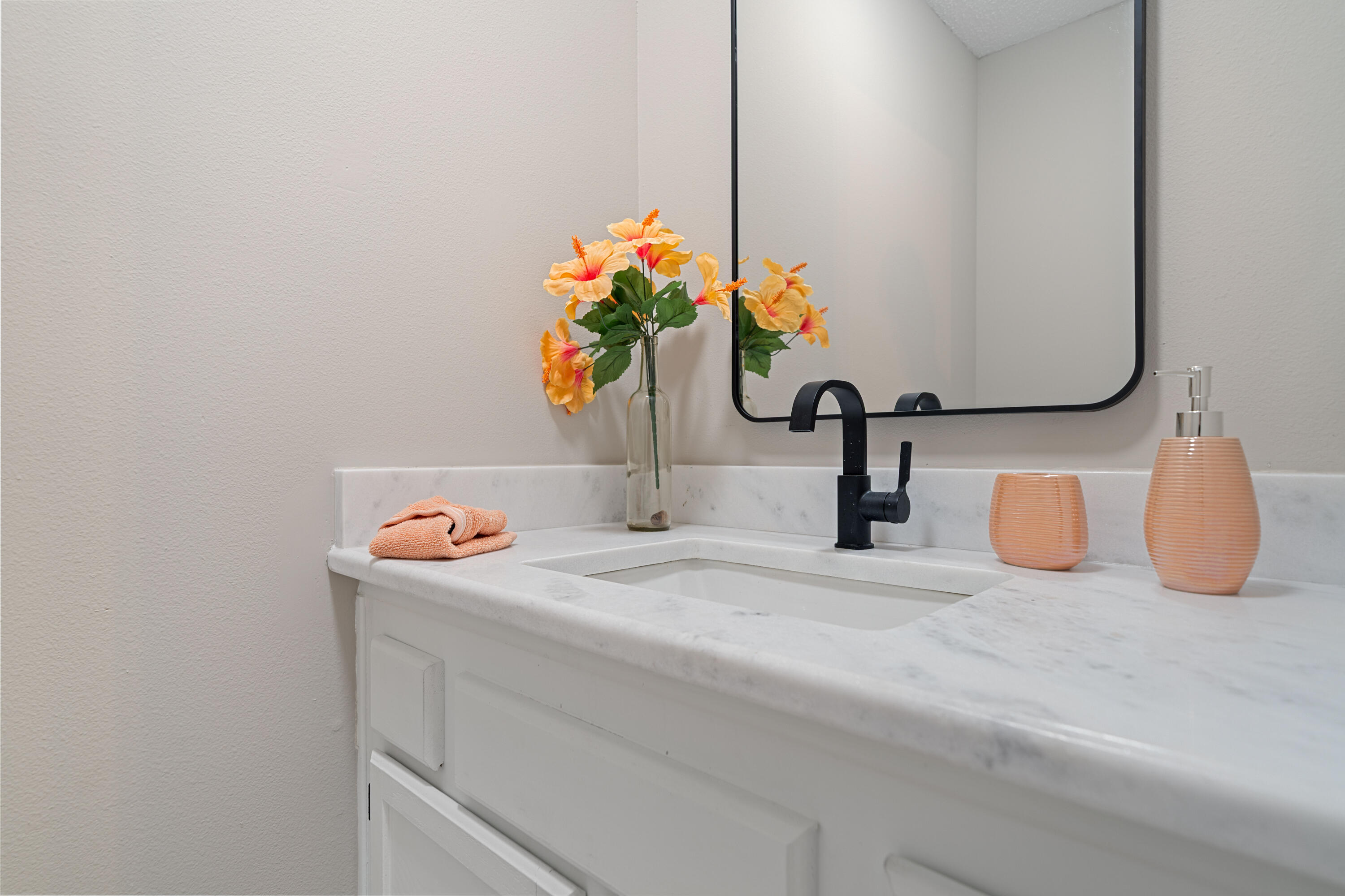 1681 Highway 98, Unit 3 Mary Esther, FL 32569 - Photo 14 of 21 a bathroom with a sink a vanity and a mirror