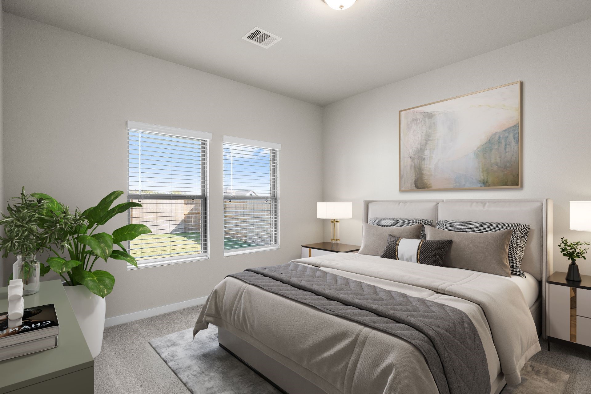 2802 Rockwood Drive Rosharon, TX 77583 - Photo 4 of 14 a bedroom with a bed and a potted plant