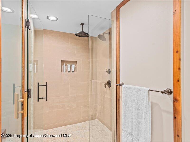 4100 County Road 103 Carbondale, CO 81623 - Photo 34 of 43 a bathroom with a shower and a glass door