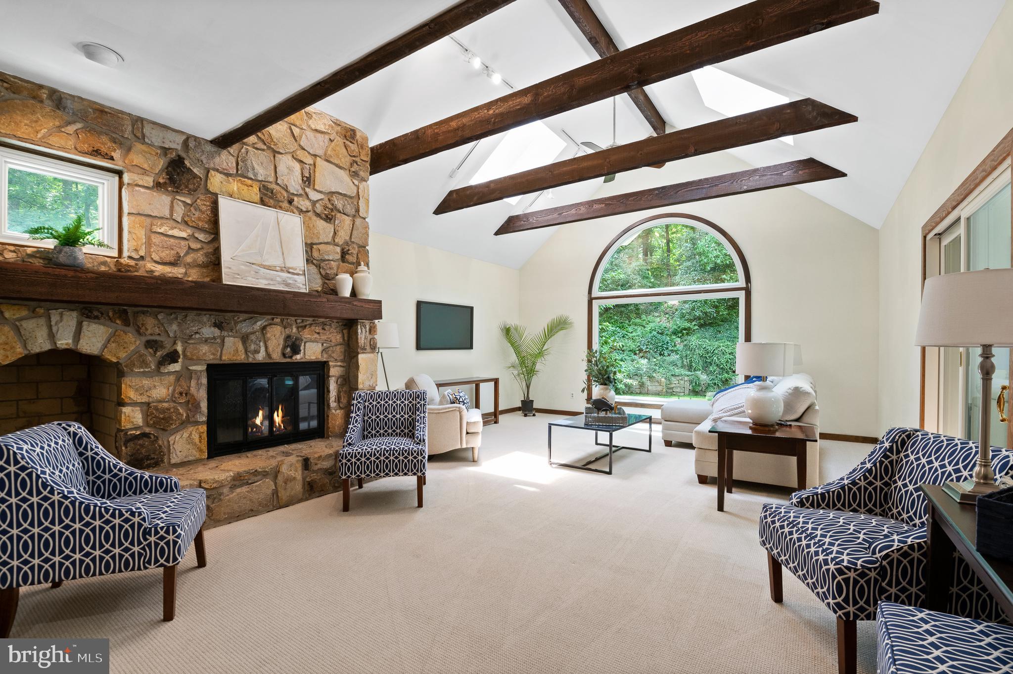 650 Strafford Circle Wayne, PA 19087 - Photo 13 of 45 Great room with idyllic backdrop of lush grounds