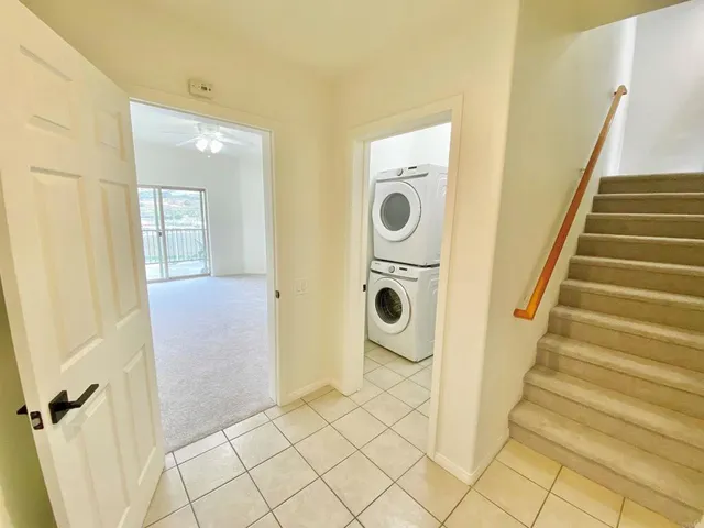 a view of a balcony with an ocean view