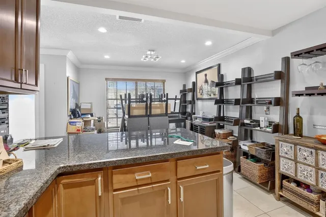 a kitchen with lots of counter top space