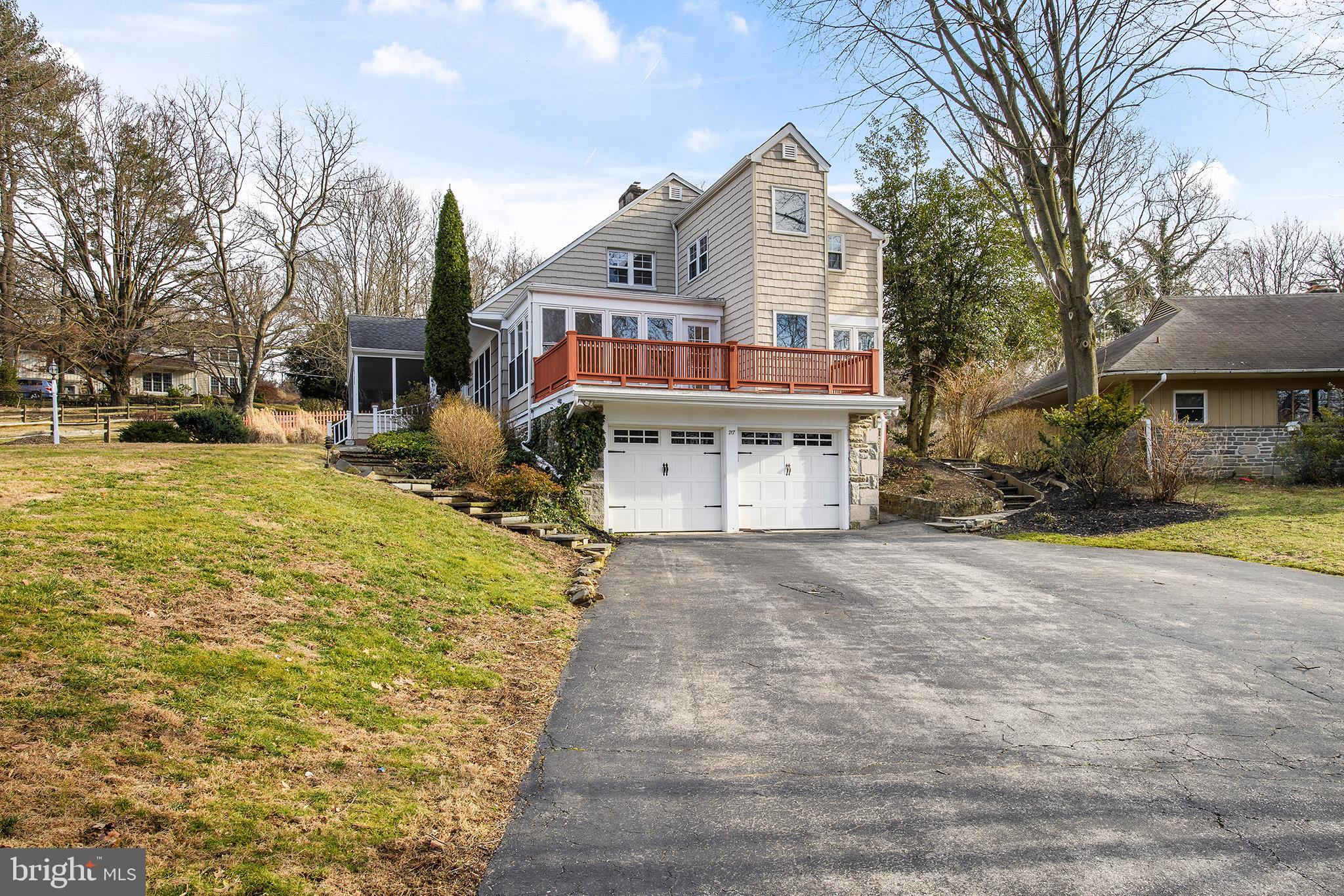 717 Woodfield Road Villanova, PA 19085 - Photo 29 of 32 Driveway with one car garage with elevator access.