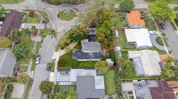 an aerial view of a house