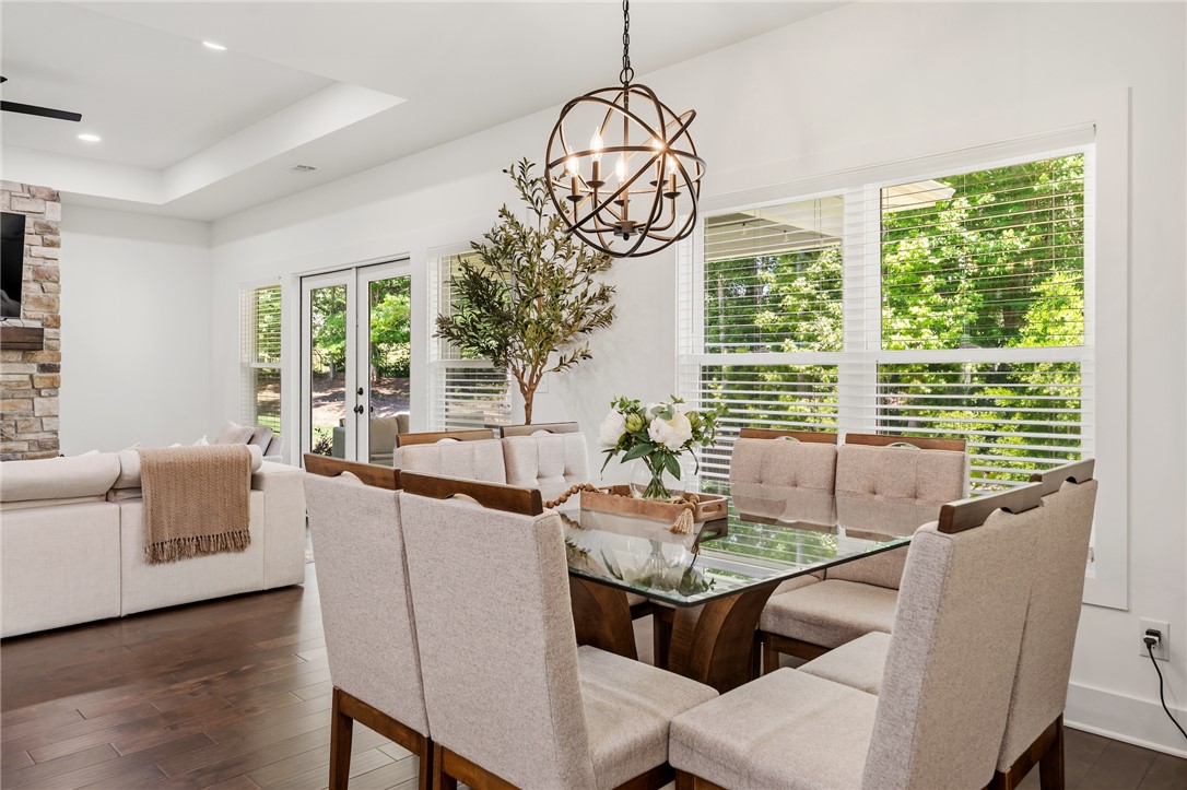 502 Canebrake Drive Anderson, SC 29621 - Photo 15 of 39 This bright dining area features an elegant chandelier and beautiful outdoor views.